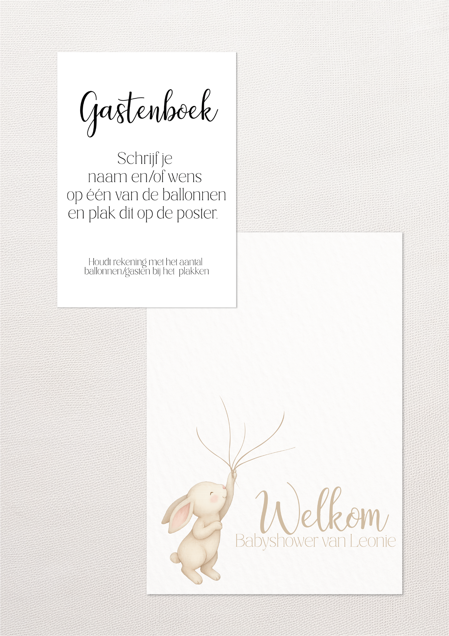 Gastenboek Konijn - babyshower