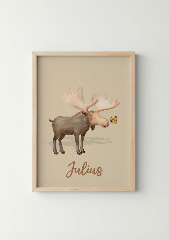 Droom Eland - Woodland Poster - Personaliseerbaar