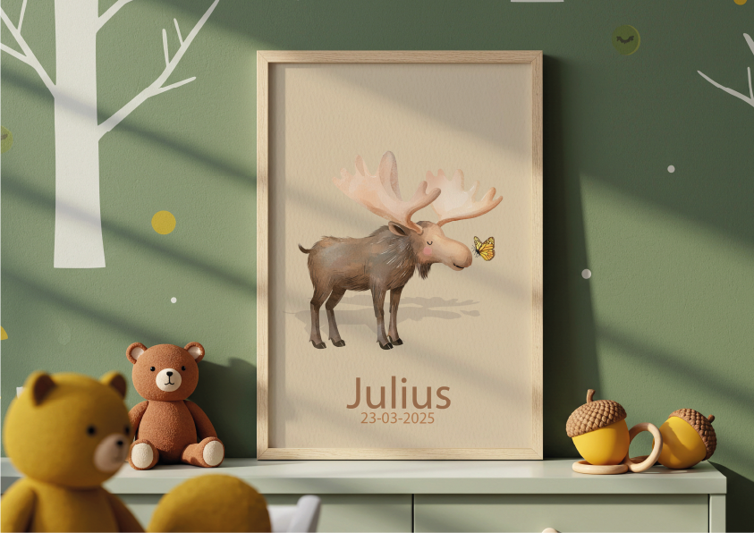 Droom Eland - Woodland Poster - Personaliseerbaar