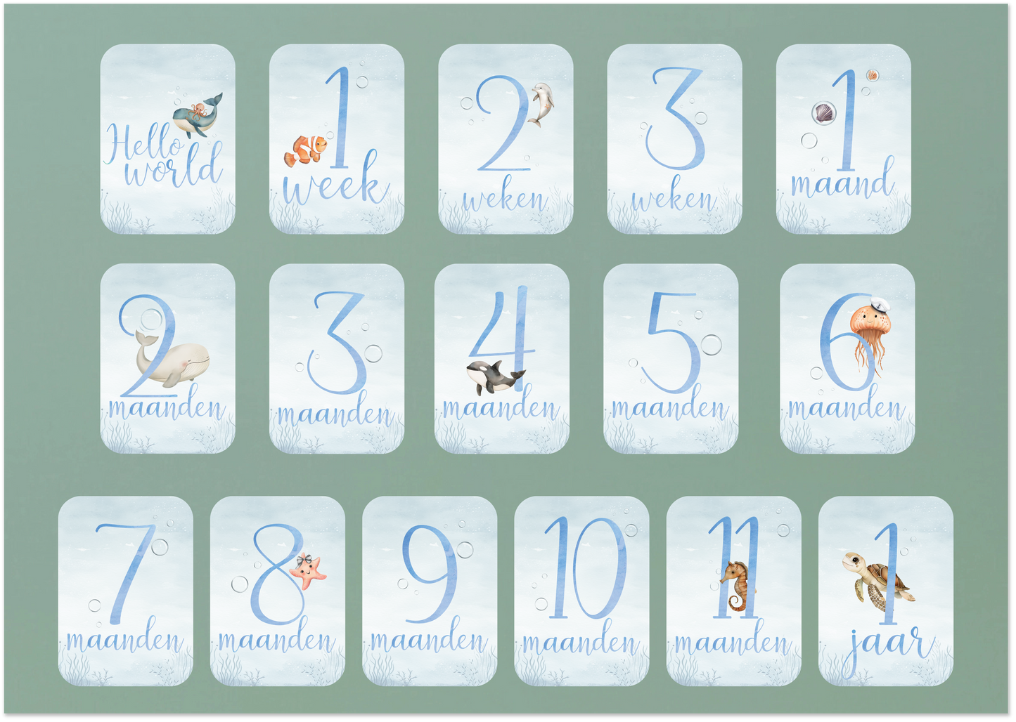 Mijlpaalkaarten - Zeedieren