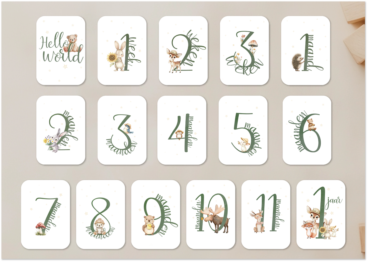 Mijlpaalkaarten - Bosdieren