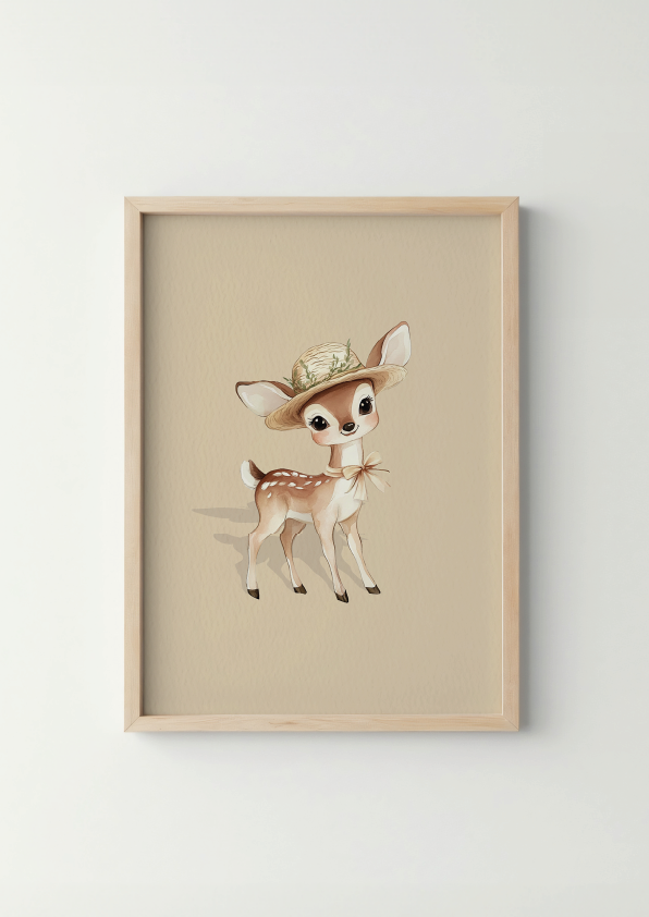 Bos Hertje - Woodland Poster - Personaliseerbaar