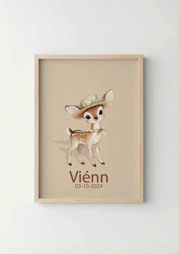 Bos Hertje - Woodland Poster - Personaliseerbaar