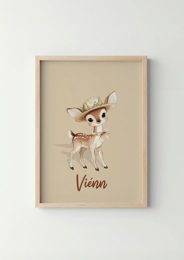 Bos Hertje - Woodland Poster - Personaliseerbaar