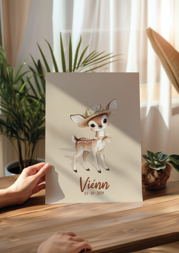 Bos Hertje - Woodland Poster - Personaliseerbaar