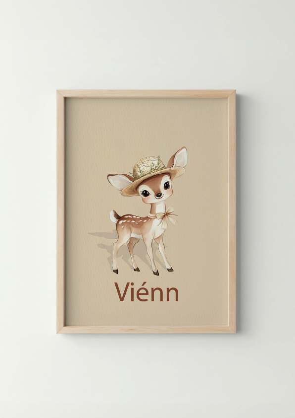 Bos Hertje - Woodland Poster - Personaliseerbaar