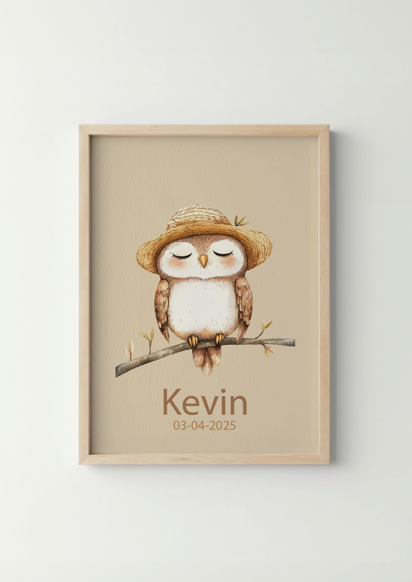 Dromerig Uiltje - Woodland Poster - Personaliseerbaar