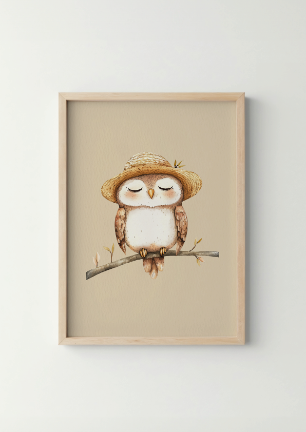 Dromerig Uiltje - Woodland Poster - Personaliseerbaar