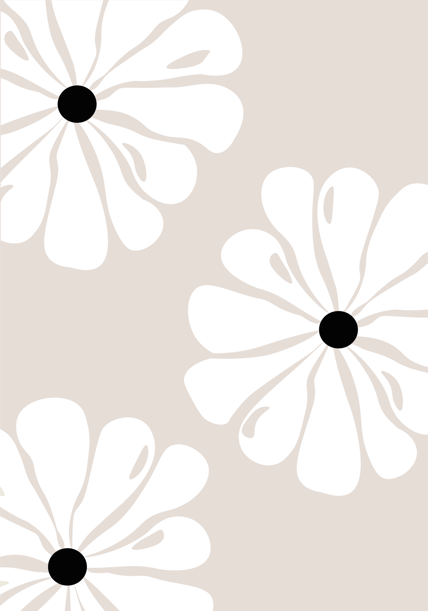 Three Beige Flowers Poster