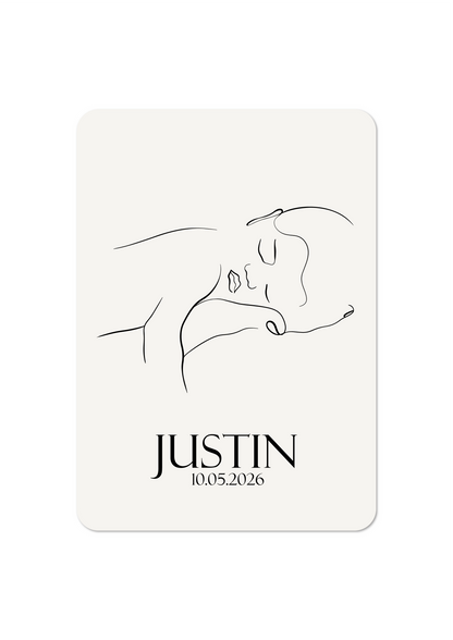 Baby op arm - Geboortekaartje