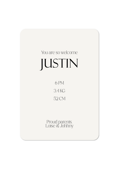 Baby op arm - Geboortekaartje