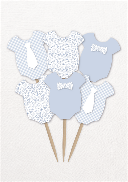 Cupcake Topper - blauw / groen