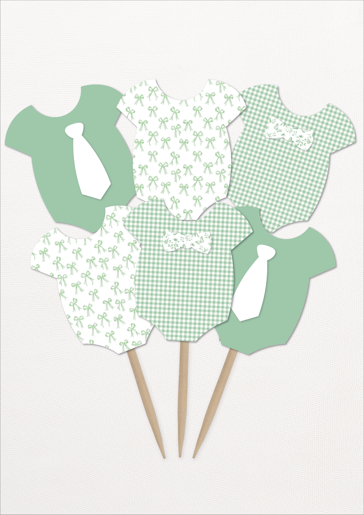 Cupcake Topper - blauw / groen