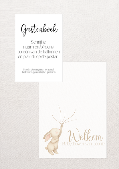 Gastenboek Konijn - babyshower