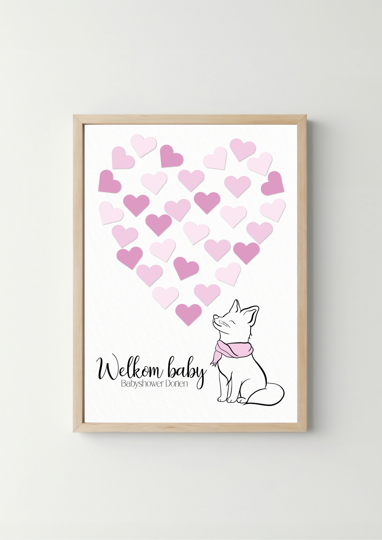 Gastenboek Vos Blauw/Roze - Babyshower