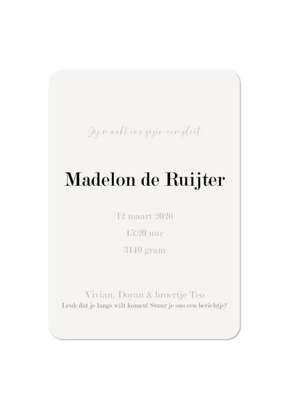 Slapende Baby - Geboortekaartje