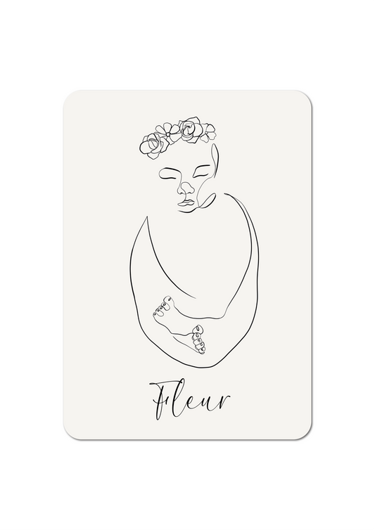 Baby met Bloemen - Geboortekaartje