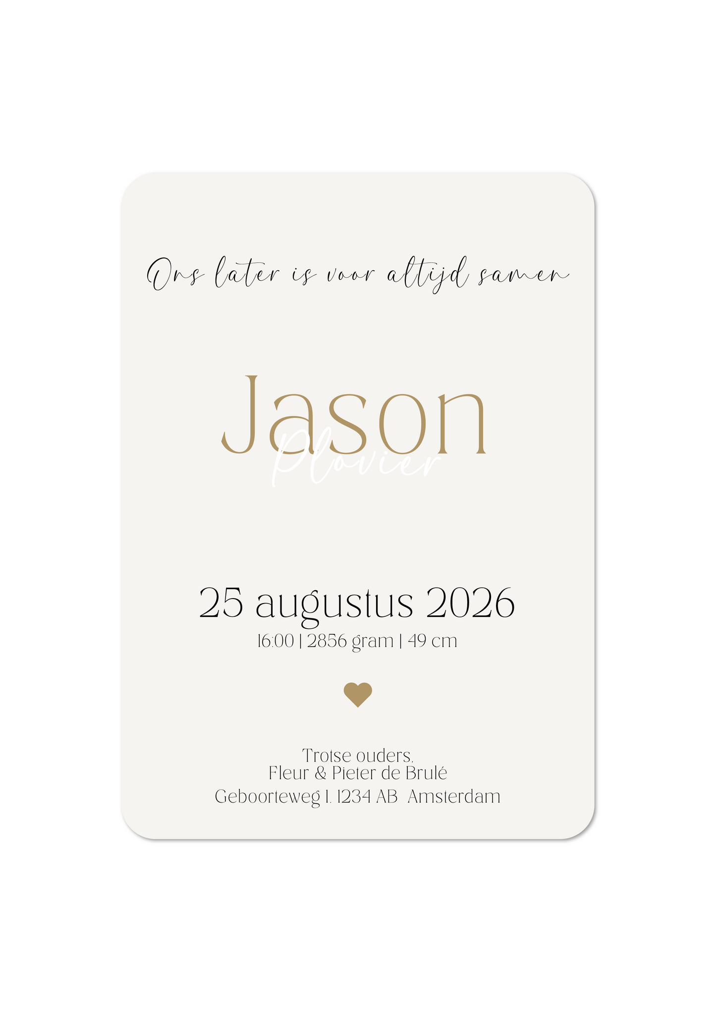 Dromerige Baby - Geboortekaartje