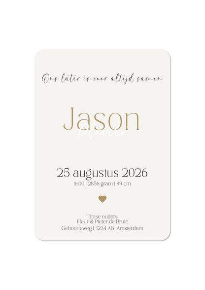 Dromerige Baby - Geboortekaartje