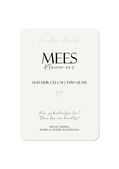 Baby Handje - Geboortekaartje