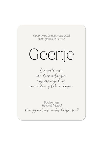 Baby Voetjes - Geboortekaartje