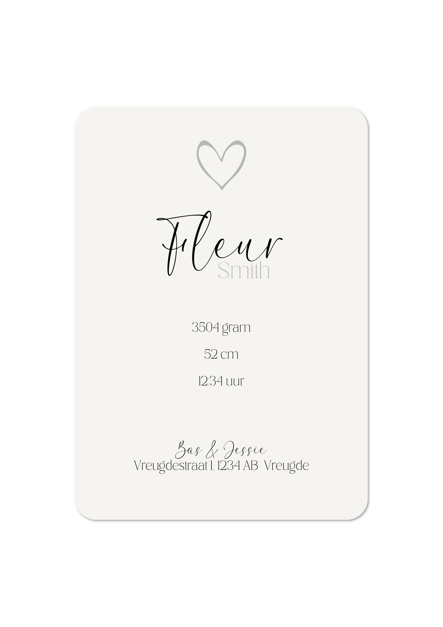 Baby met Bloemen - Geboortekaartje