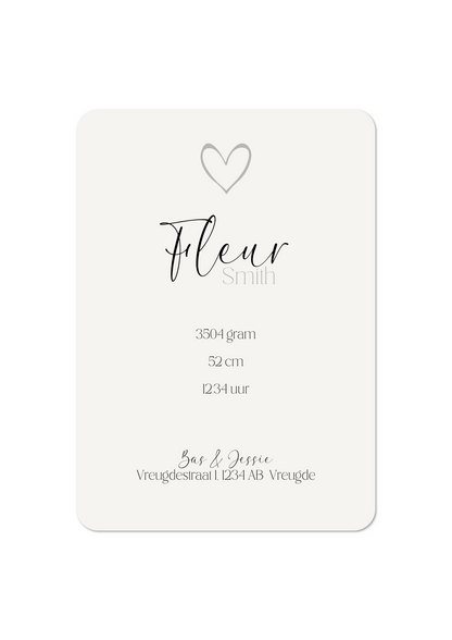 Baby met Bloemen - Geboortekaartje