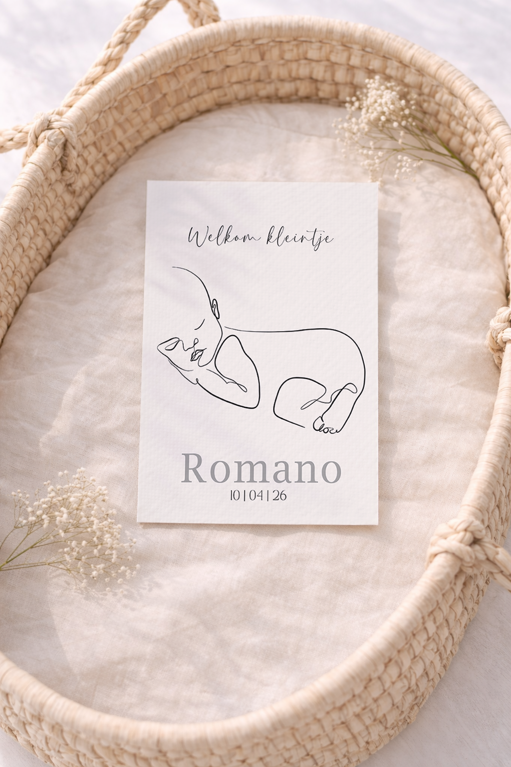 Dromerige Baby - Geboortekaartje