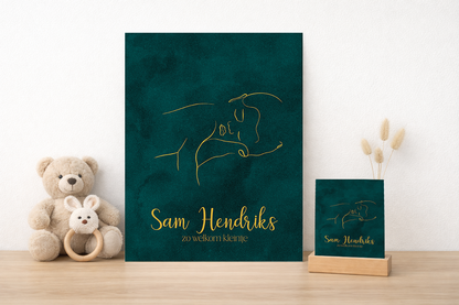 Baby op arm - Geboortekaartje