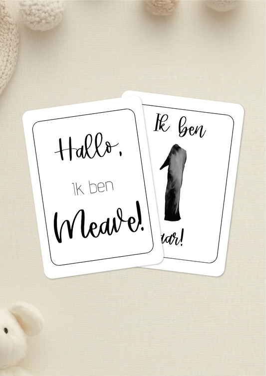 Mijlpaalkaarten - Aquarel Zwart