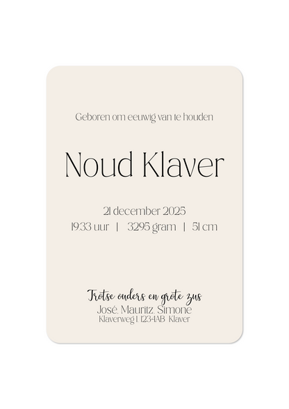 Van foto naar lijntekening - geboortekaartje op maat