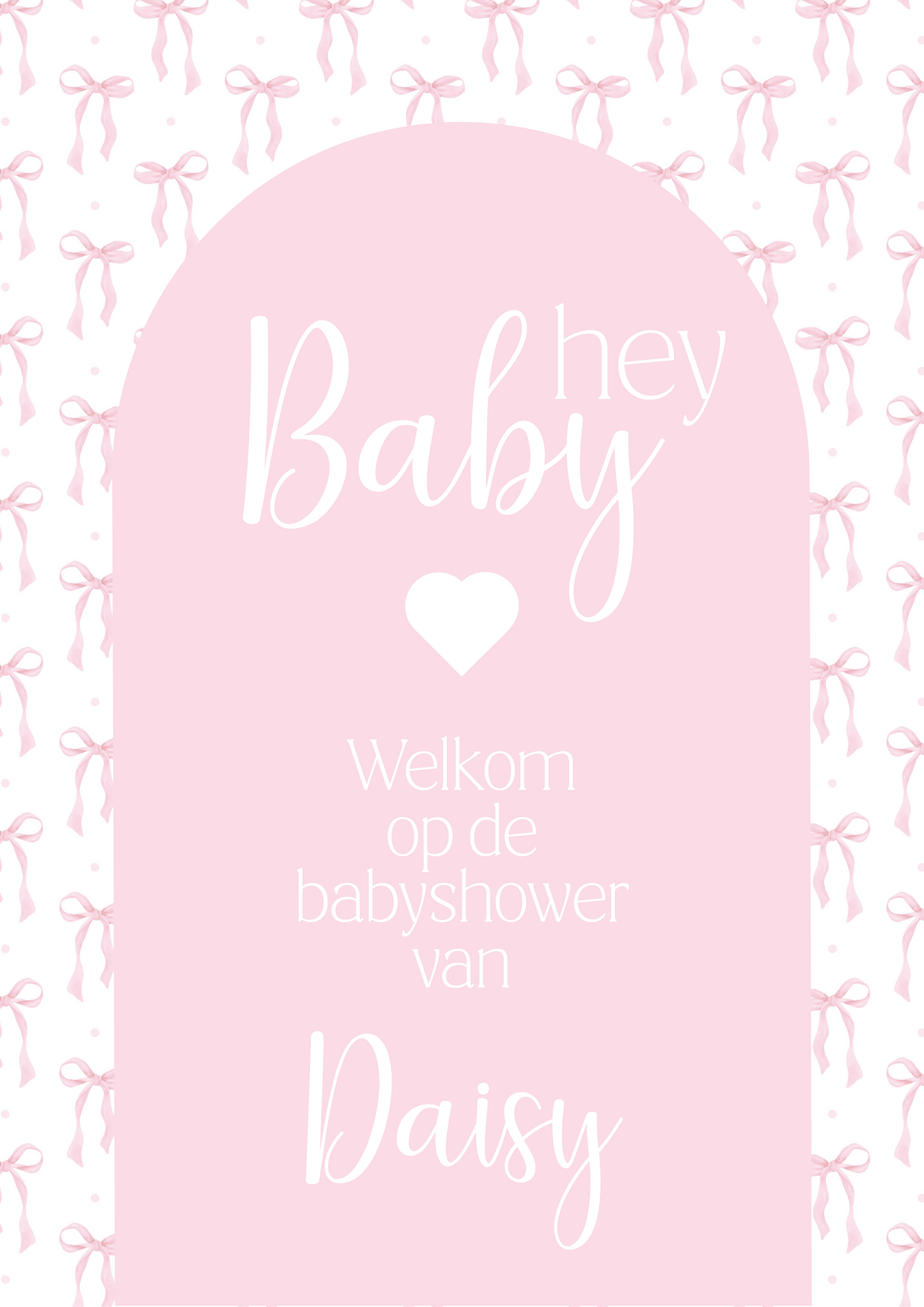 Welkomsposter blauw/roze- Babyshower