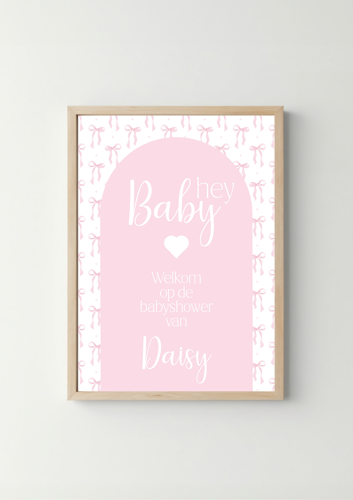 Welkomsposter blauw/roze- Babyshower