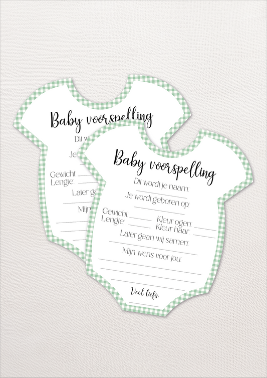 Baby Voorspel Kaart - Babyshower