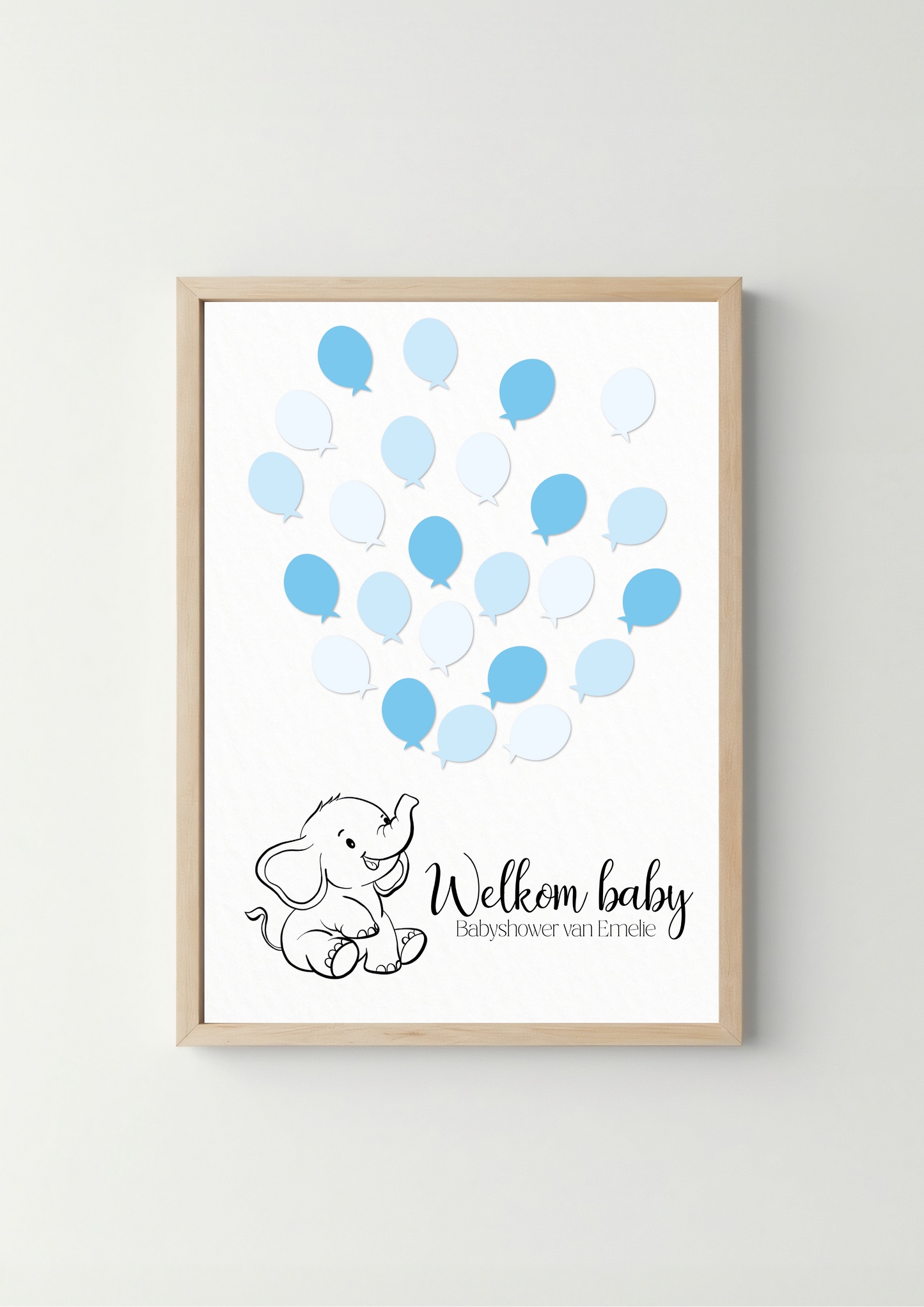 Gastenboek Olifant Blauw/Roze - Babyshower
