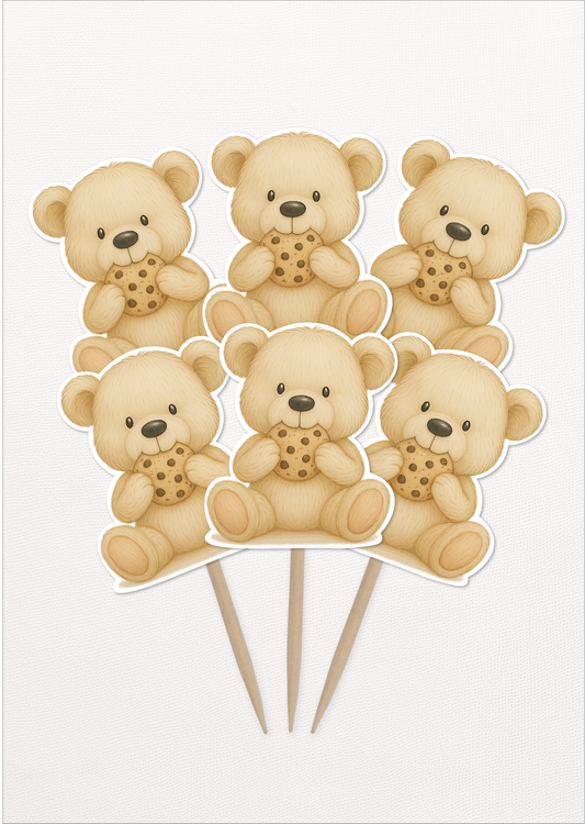 Cupcake Topper - Beer met Koekje