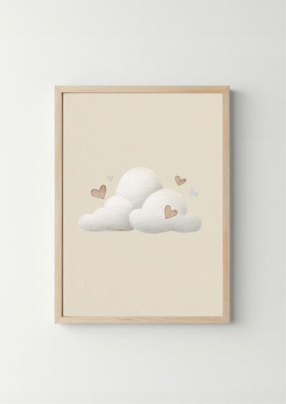 Wolk met hartjes poster