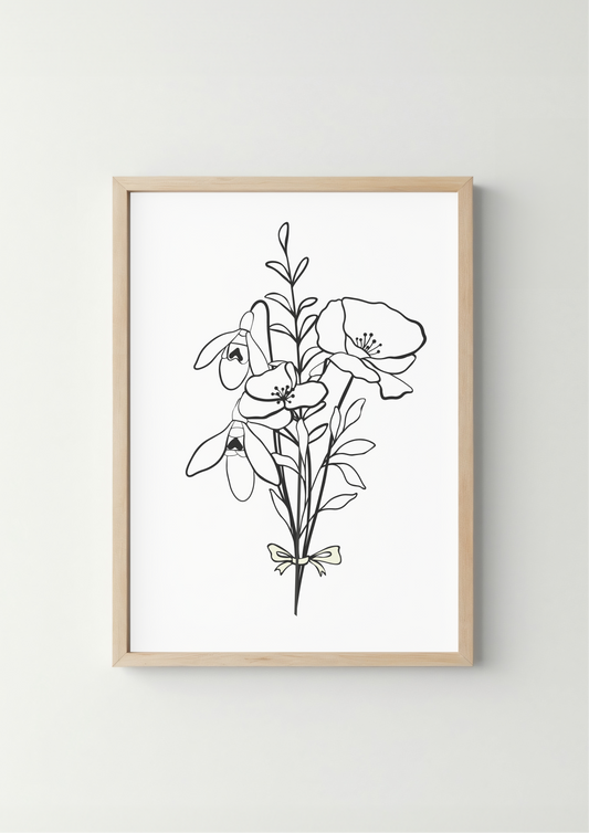 Gepersonaliseerde Geboortebloem Boeket