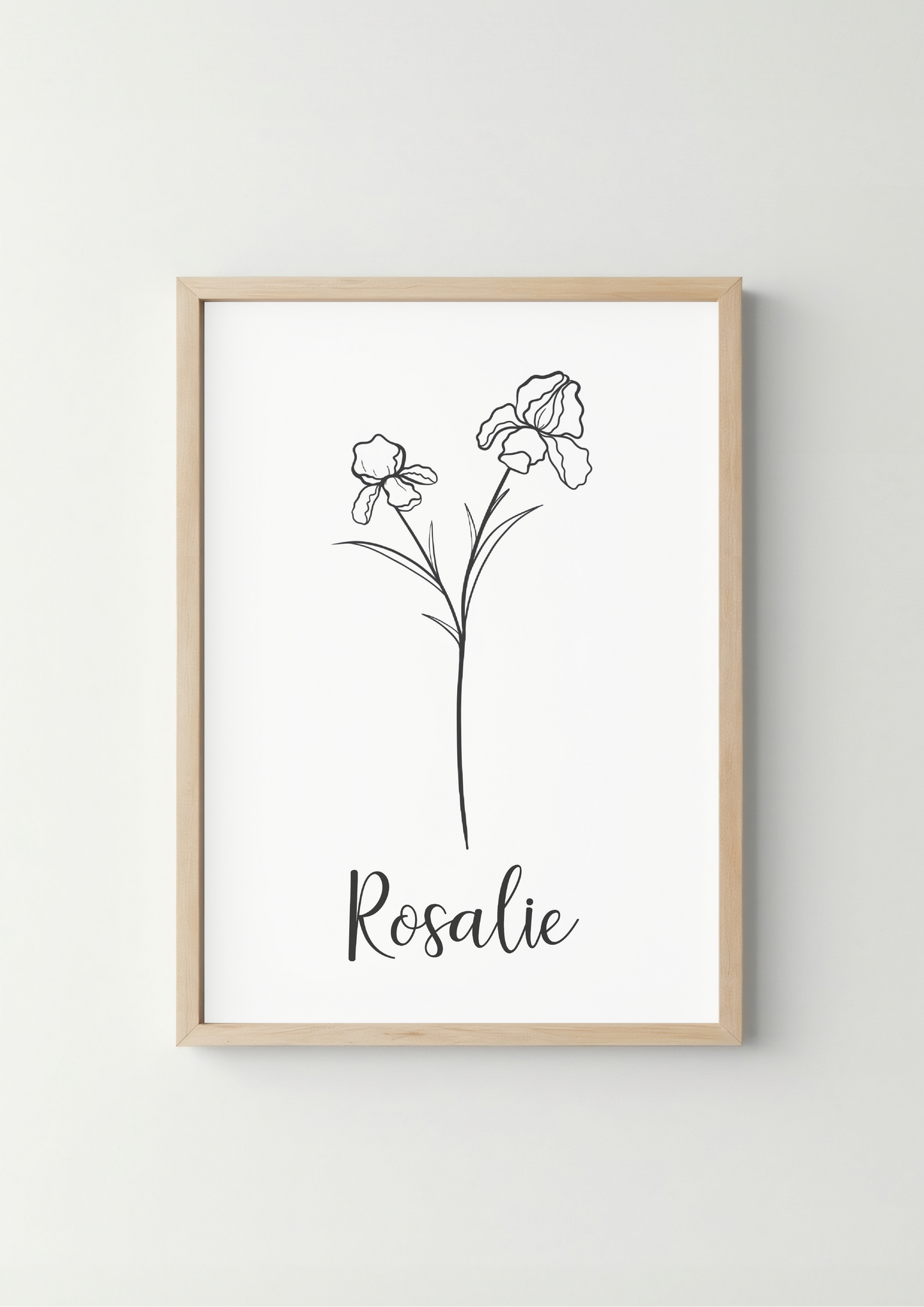 Geboortebloem met Naam Poster