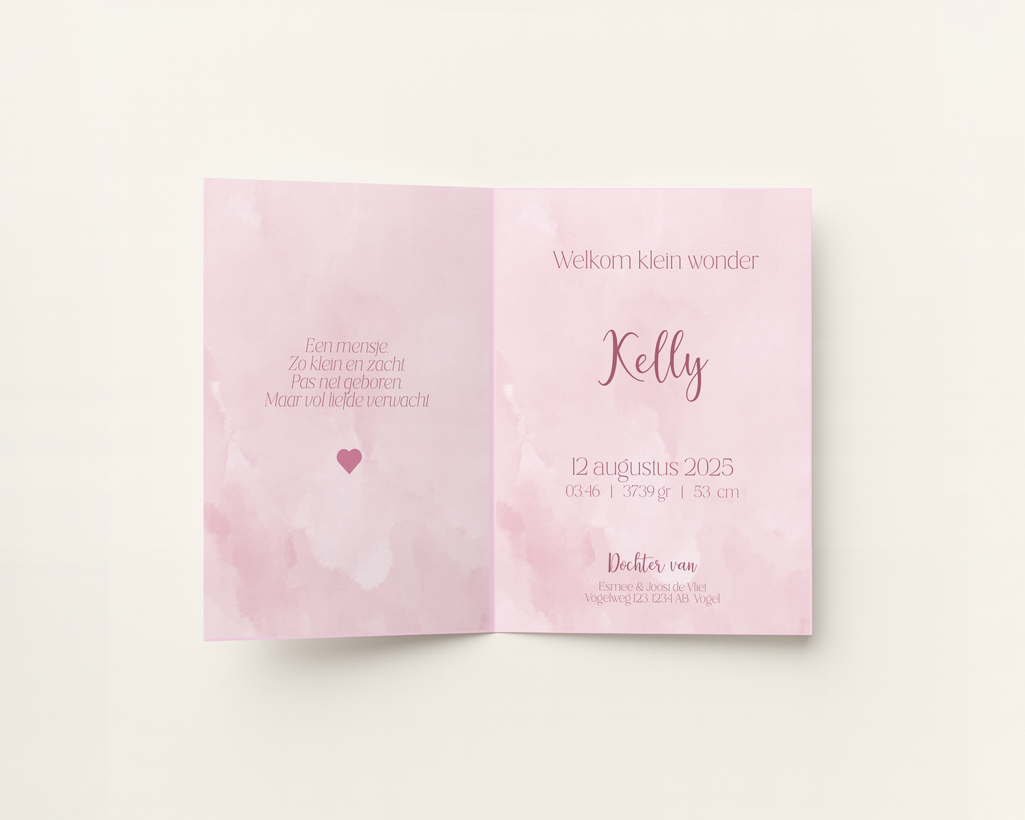 Van idee naar lijntekening - geboortekaartje op maat