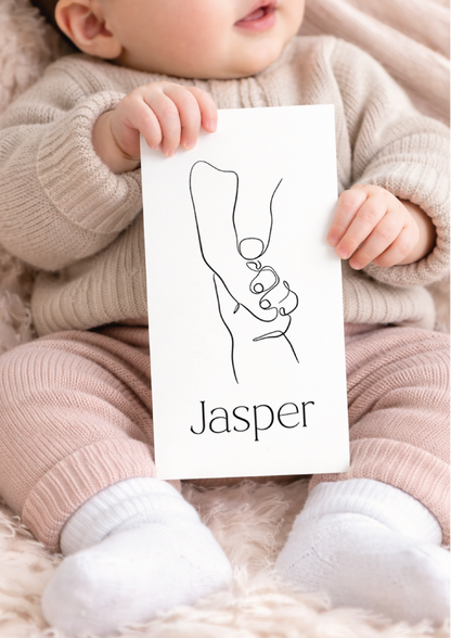 Van idee naar lijntekening - geboortekaartje op maat