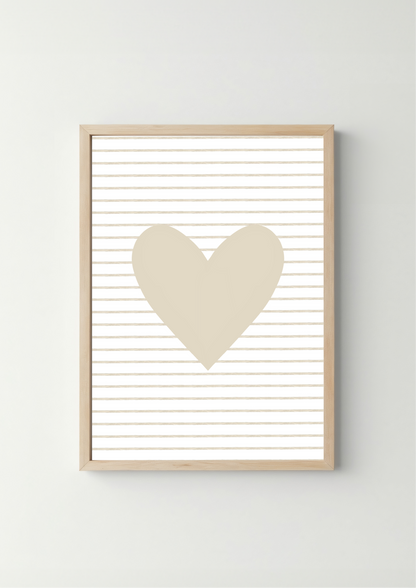 Hartje met strepen Poster