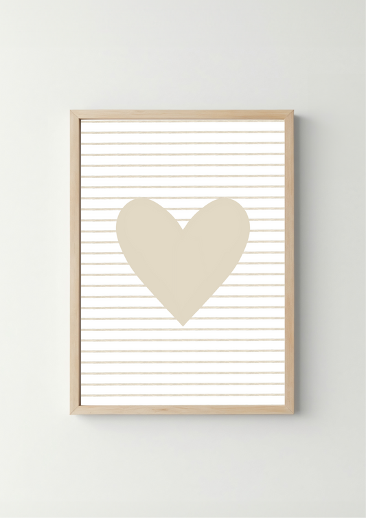 Hartje met strepen Poster