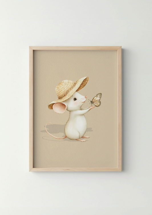 Vlinder Muisje- Woodland Poster - Personaliseerbaar