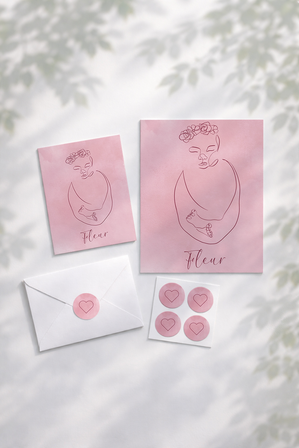 Baby met Bloemen - Geboortekaartje