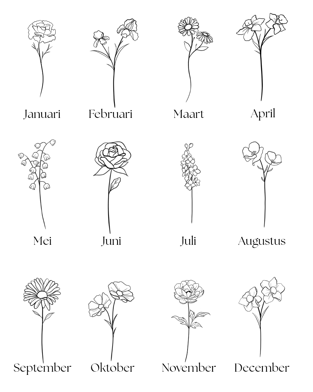 Geboortebloem met Gezicht / Naam