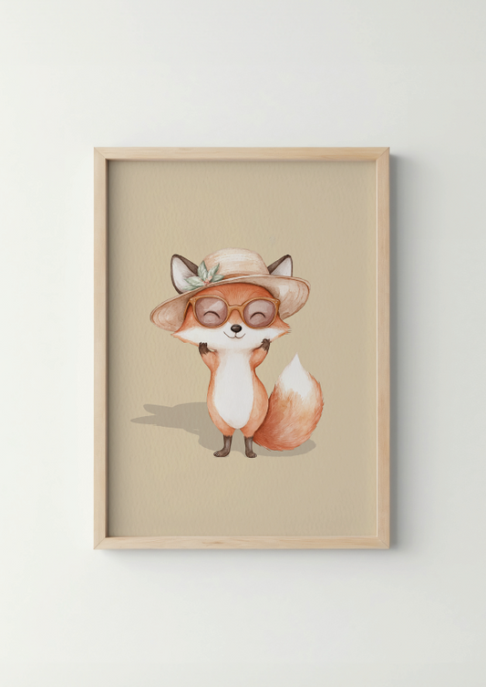 Schattige Vos - Woodland Poster - Personaliseerbaar