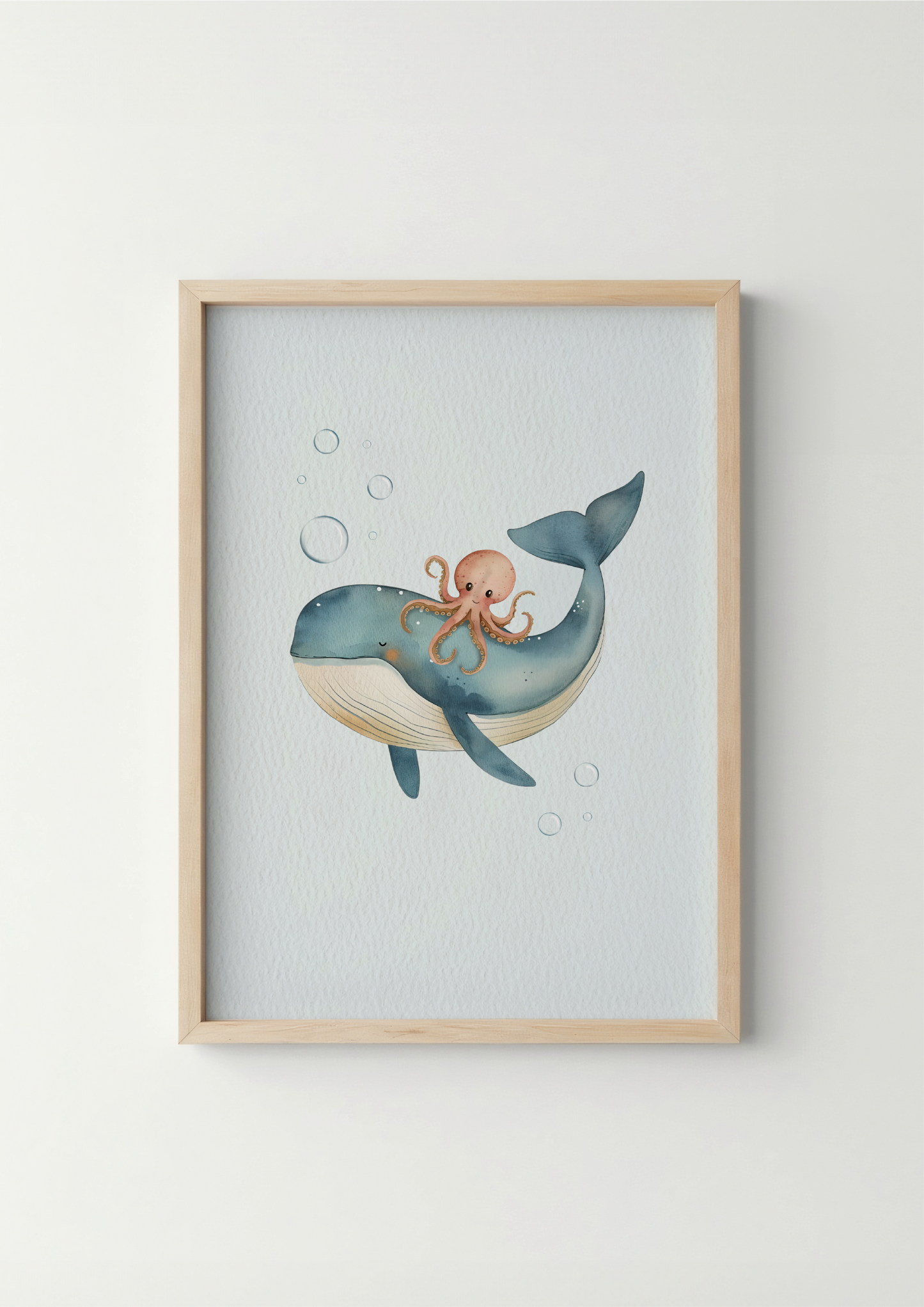 Walvis met octopus-vriendje - Zeedieren Poster