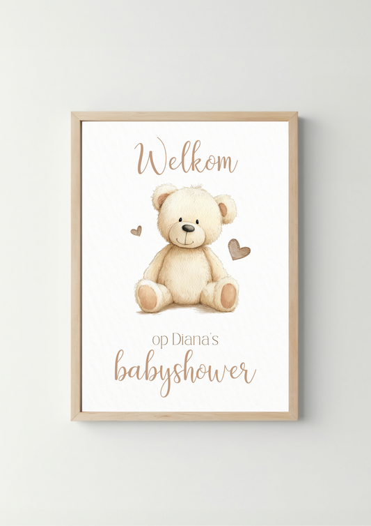 Welkomsposter Beer - Babyshower