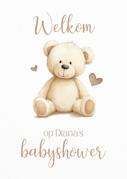 Welkomsposter Beer - Babyshower